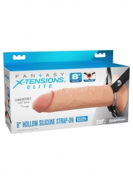 Полый страпон на ремнях 8’’ Hollow Silicone Strap-on - Pipedream - купить с доставкой в Одинцово