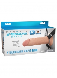 Полый страпон на ремнях 6’’ Hollow Silicone Strap-on - Pipedream - купить с доставкой в Одинцово