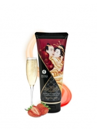 Массажный крем для тела с ароматом клубники и шампанского Sparkling Strawberry Wine - 200 мл. - Shunga - купить с доставкой в Одинцово