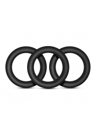 Набор из 3 черных эрекционных колец Black Small Penis Rings - Blush Novelties - в Одинцово купить с доставкой