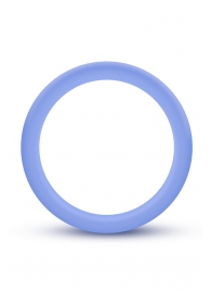 Голубое люминесцентное кольцо Silicone Glo Cock Ring - Blush Novelties - в Одинцово купить с доставкой