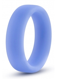 Голубое люминесцентное кольцо Silicone Glo Cock Ring - Blush Novelties - в Одинцово купить с доставкой