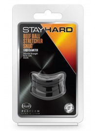Черное эрекционное кольцо на мошонку Beef Ball Stretcher Snug - Blush Novelties - в Одинцово купить с доставкой
