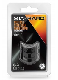 Черное эрекционное кольцо на мошонку Beef Ball Stretcher Snug X Long - Blush Novelties - в Одинцово купить с доставкой