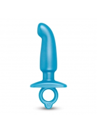 Голубая анальная пробка для массажа простаты Hither Silicone Prostate Plug - 14,3 см. - b-Vibe - в Одинцово купить с доставкой