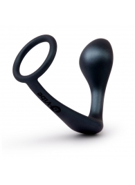 Черное эрекционное кольцо со стимулятором простаты Ringer Cock Ring   Plug - b-Vibe - в Одинцово купить с доставкой
