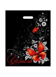 Черный пакет Glamour с вырубной ручкой (38х47 см) - Сима-Ленд - купить с доставкой в Одинцово