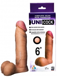 Насадка для страпона фаллической формы UNICOCK 6  - 18 см. - LOVETOY (А-Полимер) - купить с доставкой в Одинцово