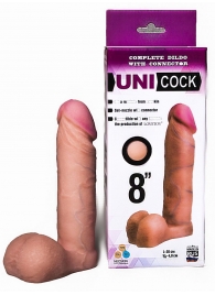 Фаллическая насадка для страпона UNICOCK 8  - 20 см. - LOVETOY (А-Полимер) - купить с доставкой в Одинцово