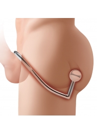 Кольцо на пенис с анальным стимулятором Stainless Steel Anal Hook   Cock Ring - BlueLine - в Одинцово купить с доставкой