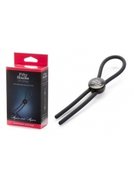 Тёмно-серое эрекционное кольцо с зажимом Again and Again Adjustable Cock Ring - Fifty Shades of Grey - в Одинцово купить с доставкой
