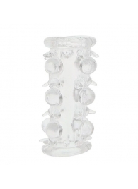 Прозрачная насадка на пенис с шипами и бугорками JELLY JOY LUST CLUSTER CLEAR - Dream Toys - в Одинцово купить с доставкой
