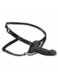 Черный полый страпон с вибрацией 2’’ Erection 28X Smooth Vibrating Silicone Penis Sheath - XR Brands - купить с доставкой в Одинцово