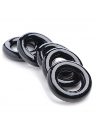 Комплект из 5 черных эрекционных колец для мошонки Ring Master Custom Ball Stretcher Kit - XR Brands - в Одинцово купить с доставкой