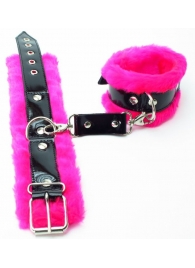 Оковы на ноги с розовым мехом BDSM Light - БДСМ Арсенал - купить с доставкой в Одинцово