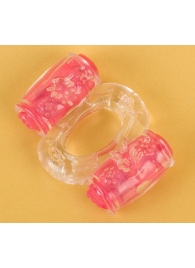 Прозрачное виброкольцо с двумя вибропульками - Toyfa Basic - в Одинцово купить с доставкой