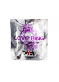 Фиолетовое виброкольцо с двумя вибропульками - Toyfa Basic - в Одинцово купить с доставкой