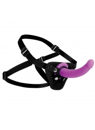 Лиловый поясной страпон Navigator Silicone G-Spot Dildo with Harness - 17,8 см. - XR Brands - купить с доставкой в Одинцово