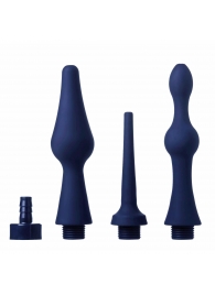 Набор из 3 универсальных насадок для анального душа Universal 3 Piece Silicone Enema Attachment Set - XR Brands - купить с доставкой в Одинцово
