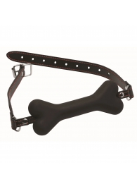 Черный кляп в форме косточки Hound Adjustable Dog Bone Gag - XR Brands - купить с доставкой в Одинцово