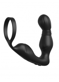 Черный вибростимулятор простаты с эрекционным кольцом Ass-Gasm Pro P-Spot Milker - Pipedream - в Одинцово купить с доставкой