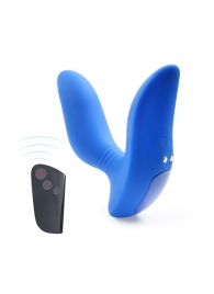 Синий вибромассажер простаты 3,5’’ Remote Control Curve P-spot Massager - 12 см. - Erokay - в Одинцово купить с доставкой