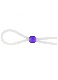 Прозрачное лассо с фиолетовой бусиной SILICONE COCK RING WITH BEAD LAVENDER - NMC - в Одинцово купить с доставкой