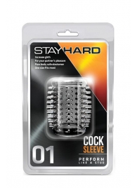 Прозрачная насадка с шипами STAY HARD COCK SLEEVE 01 CLEAR - Blush Novelties - в Одинцово купить с доставкой