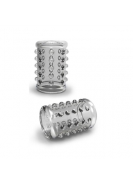 Прозрачная насадка на пенис с шишечками STAY HARD COCK SLEEVE 02 CLEAR - Blush Novelties - в Одинцово купить с доставкой