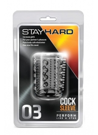Прозрачная насадка с шипами и шишечками STAY HARD COCK SLEEVE 03 CLEAR - Blush Novelties - в Одинцово купить с доставкой