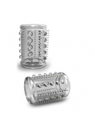 Прозрачная насадка с шипами и шишечками STAY HARD COCK SLEEVE 03 CLEAR - Blush Novelties - в Одинцово купить с доставкой