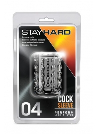 Прозрачная насадка с бороздками STAY HARD COCK SLEEVE 04 CLEAR - Blush Novelties - в Одинцово купить с доставкой