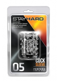 Прозрачная насадка с капельками STAY HARD COCK SLEEVE 05 CLEAR - Blush Novelties - в Одинцово купить с доставкой