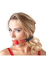 Силиконовый кляп-шар на чёрных ремешках Red Gag silicone - Orion - купить с доставкой в Одинцово