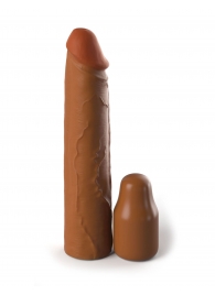 Коричневая насадка на член 2  Silicone X-tension - 20,3 см. - Pipedream - в Одинцово купить с доставкой