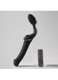 Черный безремневой вибрострапон Strap-On-Me Multi Orgasm Size XL - Strap-on-me - купить с доставкой в Одинцово