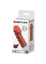 Телесная открытая насадка на пенис с бугорками - 19,8 см. - Baile - в Одинцово купить с доставкой