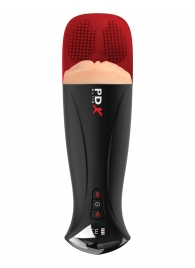 Телесный мастурбатор-вагина в черной колбе с вибрацией Fuck-O-Matic Pro XL - Pipedream - в Одинцово купить с доставкой