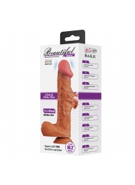 Темно-бежевый вибратор-реалистик Berqrisi на присоске - 26 см. - Baile