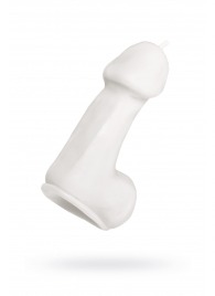 Белая свеча в форме пениса - 47 гр. - Pecado - купить с доставкой в Одинцово