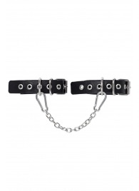Черные оковы из одного ремешка с люверсами - Pecado - купить с доставкой в Одинцово