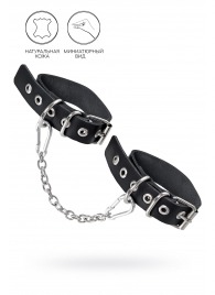 Черные оковы из одного ремешка с люверсами - Pecado - купить с доставкой в Одинцово