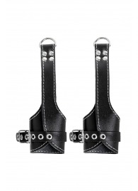 Черные подвесы с белой строчкой - Pecado - купить с доставкой в Одинцово