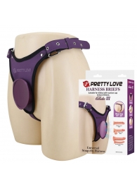 Фиолетовые трусики харнесс с платформой Caludio III - Baile - купить с доставкой в Одинцово