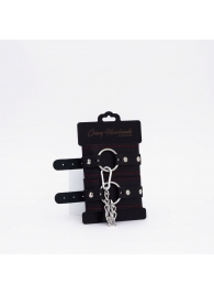Черно-красные кожаные оковы - Crazy Handmade - купить с доставкой в Одинцово