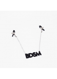 Зажимы на соски с кожаной подвеской BDSM - Crazy Handmade - купить с доставкой в Одинцово