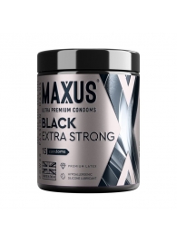 Черные утолщенные презервативы MAXUS Extra Strong с железным кейсом - 15 шт. - Maxus - купить с доставкой в Одинцово