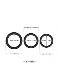 Набор из 3 черных эрекционных колец Stay Hard - Boys of Toys - в Одинцово купить с доставкой