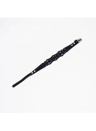 Черный ажурный чокер с золотистой фурнитурой - Crazy Handmade - купить с доставкой в Одинцово