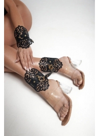 Черный фигурные оковы с золотистой фурнитурой - Crazy Handmade - купить с доставкой в Одинцово